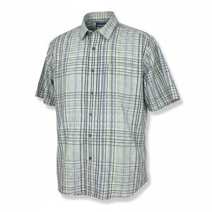 Patagonia Mens XL Short Sleeve Button Up Shirt Plaid Check Travel Casual‎